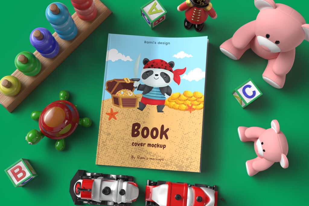 Toddler and kid book cover mockup - Rami's Design