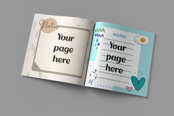 8.25 x 8.25 Book pages mockup