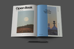 Free Open Book Mockup Psd