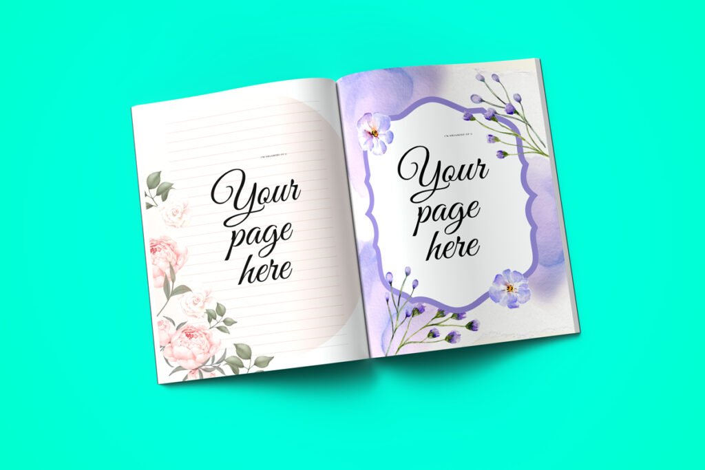 8.5 x 11 open book mockup for kdp a plus content - Rami's Design