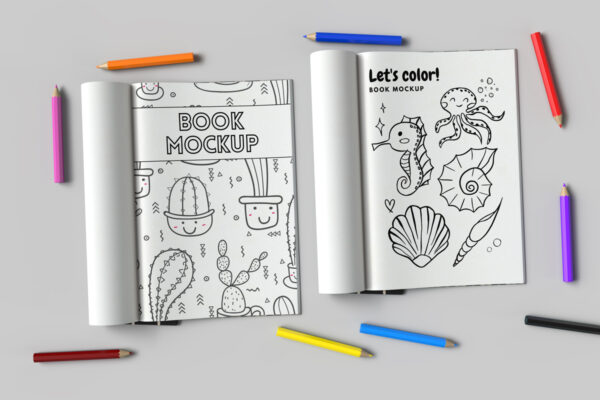 KDP Coloring Book Pages Mockup