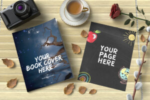 Book Cover and Page Mockup