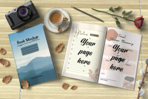 Book cover and pages mockup for kdp
