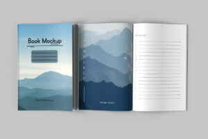 Editable Book Cover and Pages Mockup
