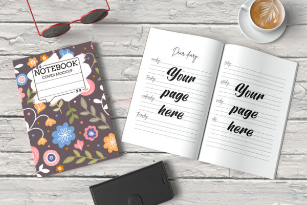 Kdp book cover and pages mockup