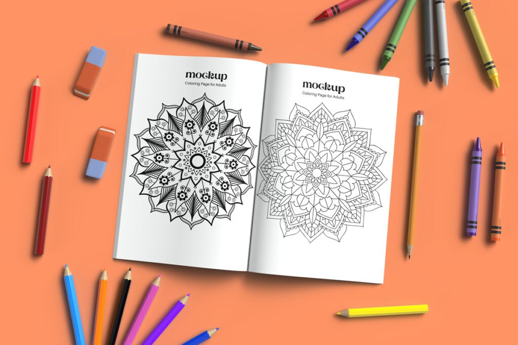 6 X 9 Inch Open Coloring Book Mockup - Rami's Design