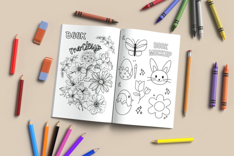 6 X 9 Inch Open Coloring Book Mockup - Rami's Design