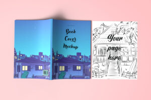 Book Cover and Page Mockup PSD and JPG