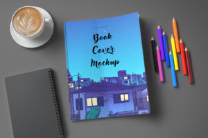 Coloring Book Cover Mockup PSD and JPG
