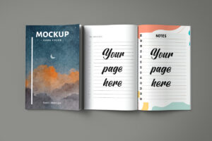 Soft Cover Open and Closed Book Mockup