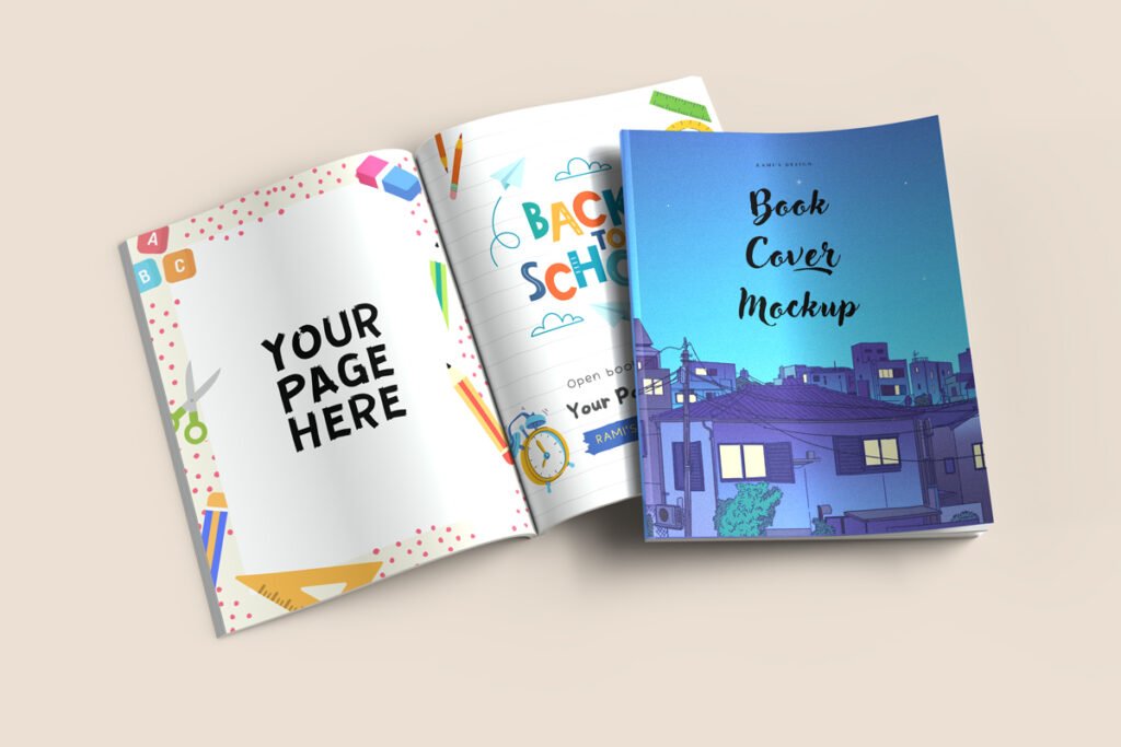 8.5 x 11 Open and Closed Kdp Book Mockup - Rami's Design