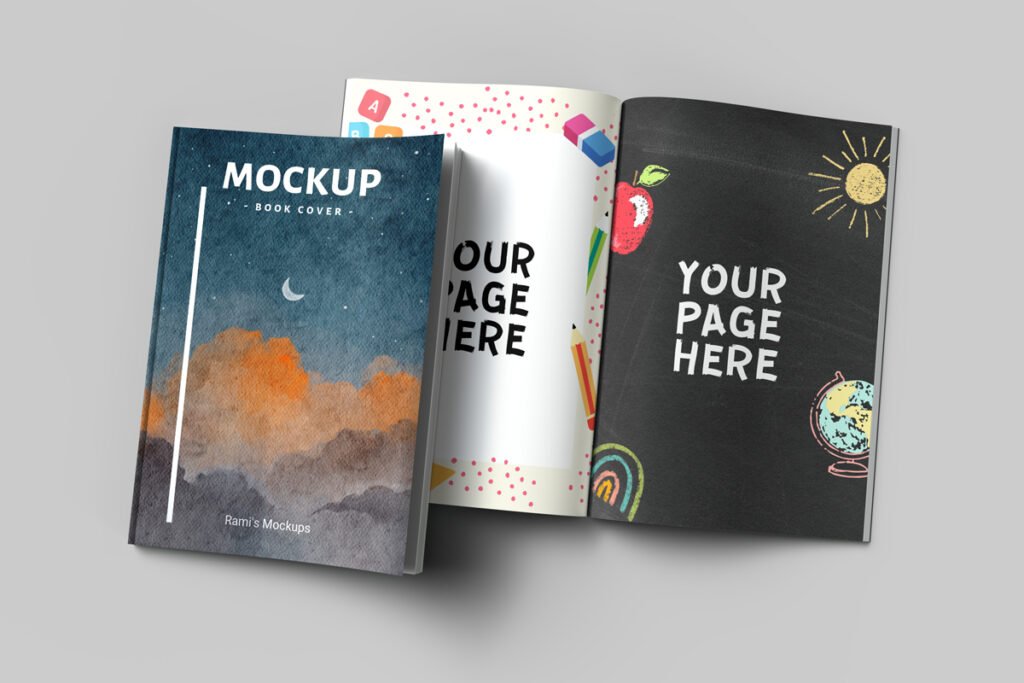 7 X 10 Open and Closed Book Mockup Psd and Jpg - Rami's Design
