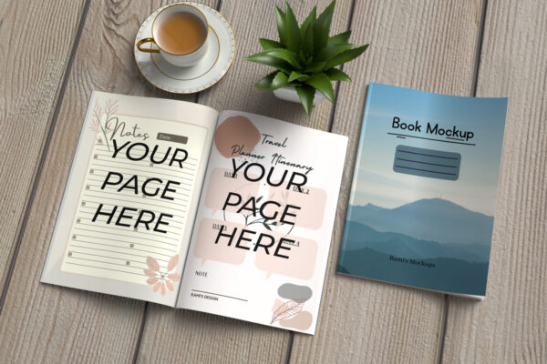 7 x 10 Book cover and pages mockup