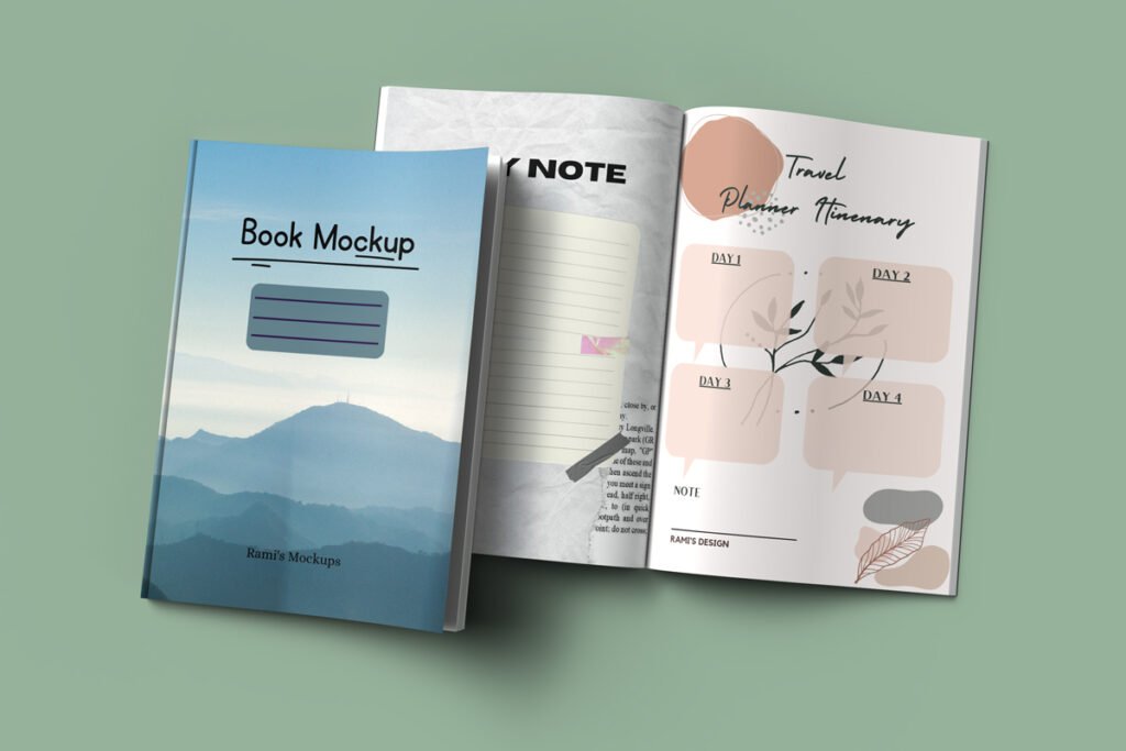 7 X 10 Open and Closed Book Mockup Psd and Jpg - Rami's Design