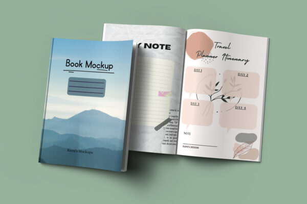 7 X 10 Open and Closed Book Mockup