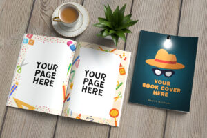 8.5 X 11 Book Cover and Pages Mockup