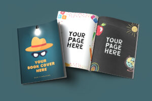 8.5 X 11 Book Cover and Pages Mockup