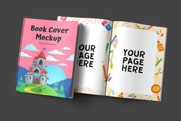 8.5 X 11 Open and Closed Book Mockup