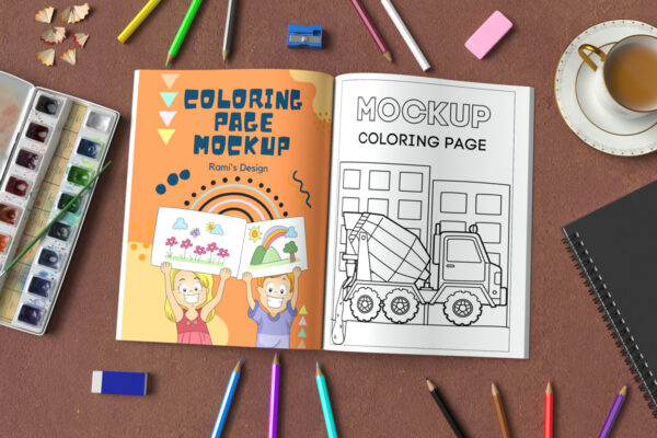 8.5 X 11 Inch Coloring Book Pages Mockup