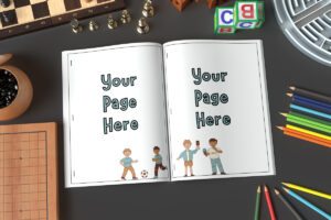 Activity book pages mockup