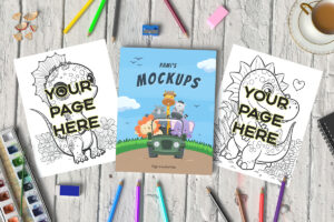 Coloring Pages and Book Cover Mockup