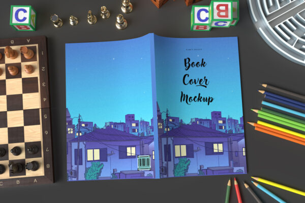 Activity book front and back cover mockup
