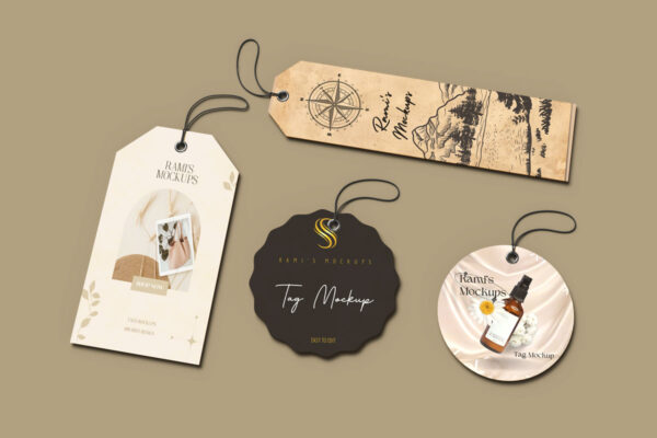 Set of label price tags mockup