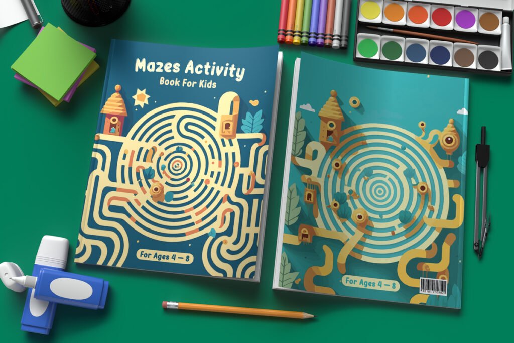 Mazes Activity Book Cover For Kdp - Rami's Design