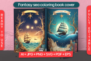 Fantasy Sea Coloring Book Cover