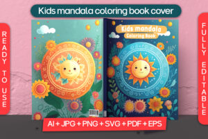 Kids mandala coloring book cover