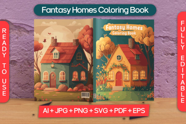 Fantasy Homes Coloring Book Cover
