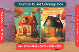 Country Houses Coloring Book Cover