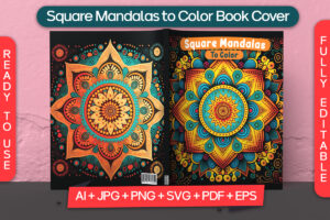 Square Mandalas to Color Book Cover