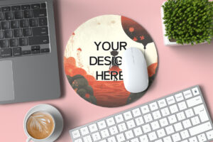 Round Mouse Pad Mockup Psd and Jpg