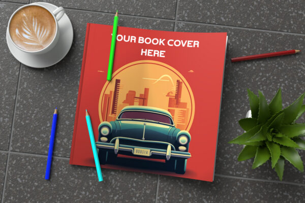 Square Coloring Book Cover Mockup
