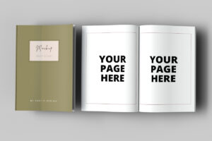 Flying Open & Closed 7 X 10 Book Mockup
