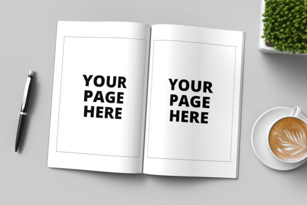 6 x 9 inch book pages mockup Psd and Jpg