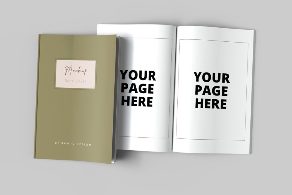 6 x 9 open and closed book mockup front view - Rami's Design