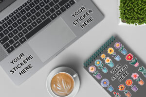 Stickers Laptop and Notebook Mockup