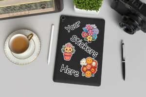 Tablet Stickers Mockup
