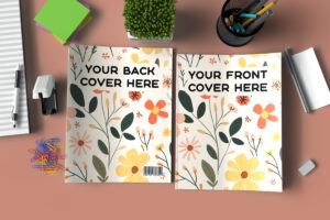 School Book Cover Mockup Psd and Jpg