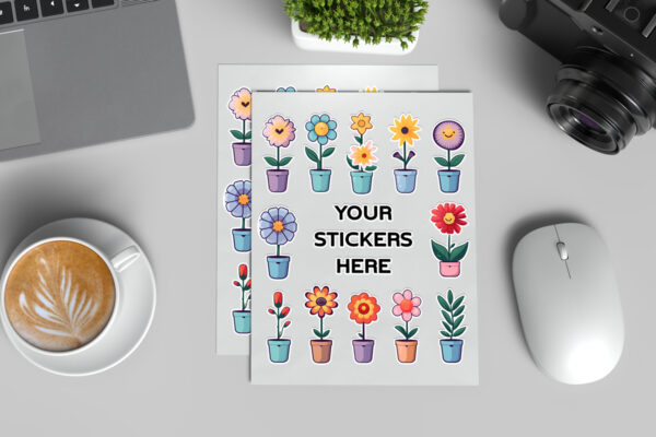 Stickers Sheet Editable Mockup