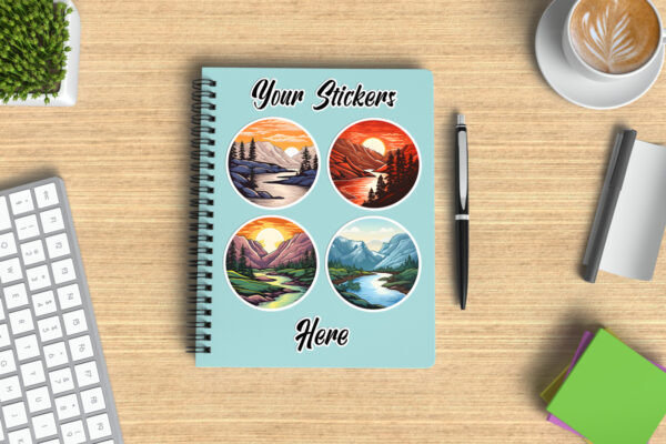 Spiral Notebook Sticker Design Showcase