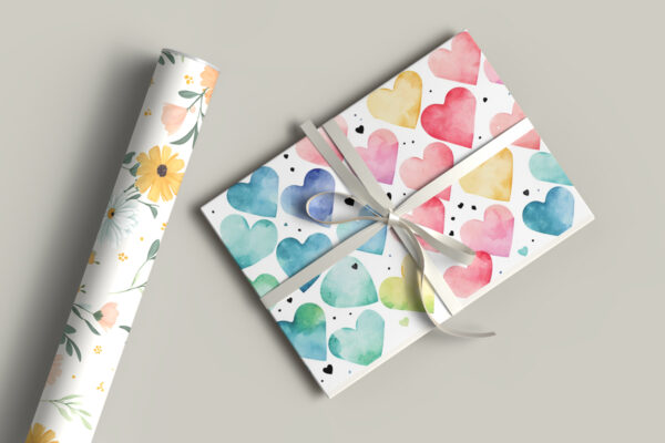 Gift and Paper Roll Mockup