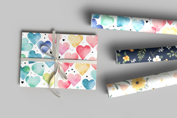 Realistic Gift Wrapping Paper Mockup