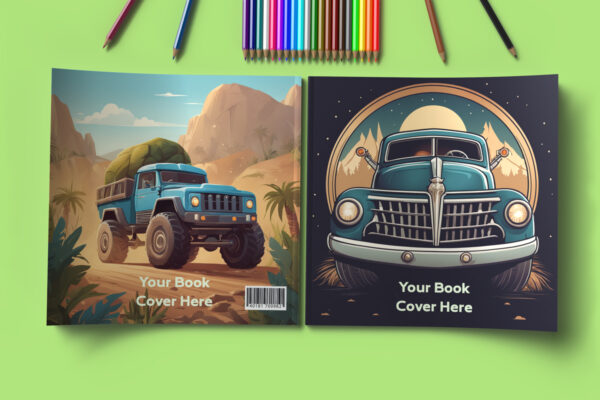 Square Front and Back Book Cover Mockup