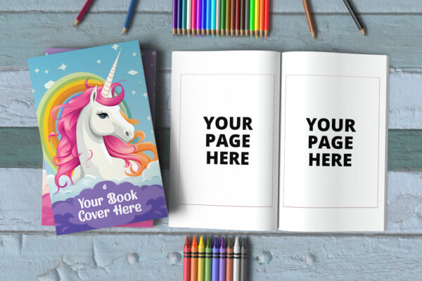 Realistic 5x8 Book Cover and Pages Mockup