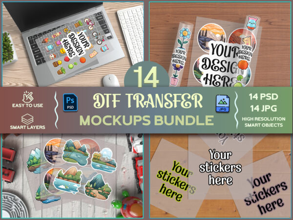 DTF transfer mockup bundle