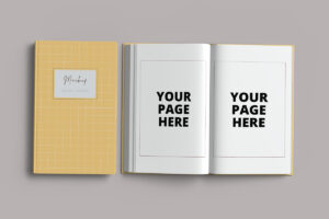 5x8 Open and Closed Hardcover Book Mockup