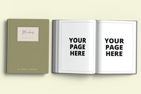 Open and Closed Hardcover Book Mockup